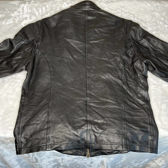 ADAM Women's Black 100% Leather Italian Made Long Sleeve Full-Zip Jacket - Picture 5 of 9